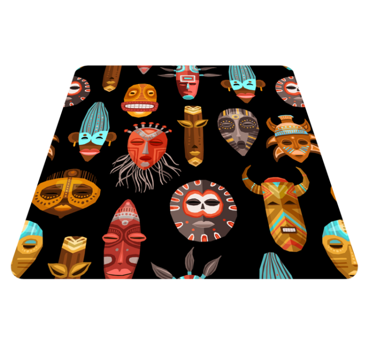 Tribal masks ethnic vinyl rug - TenStickers