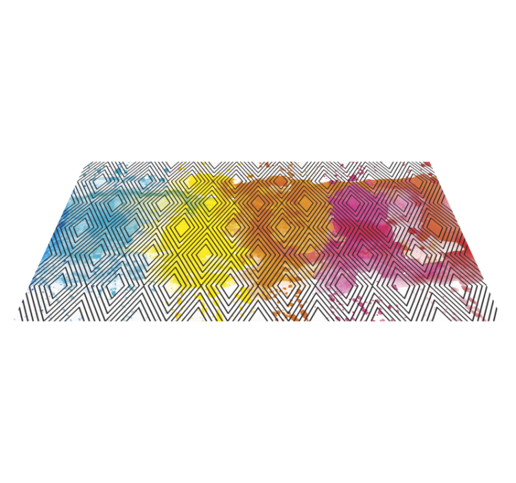 Vinyl rug geometric watercolour diamonds - TenStickers