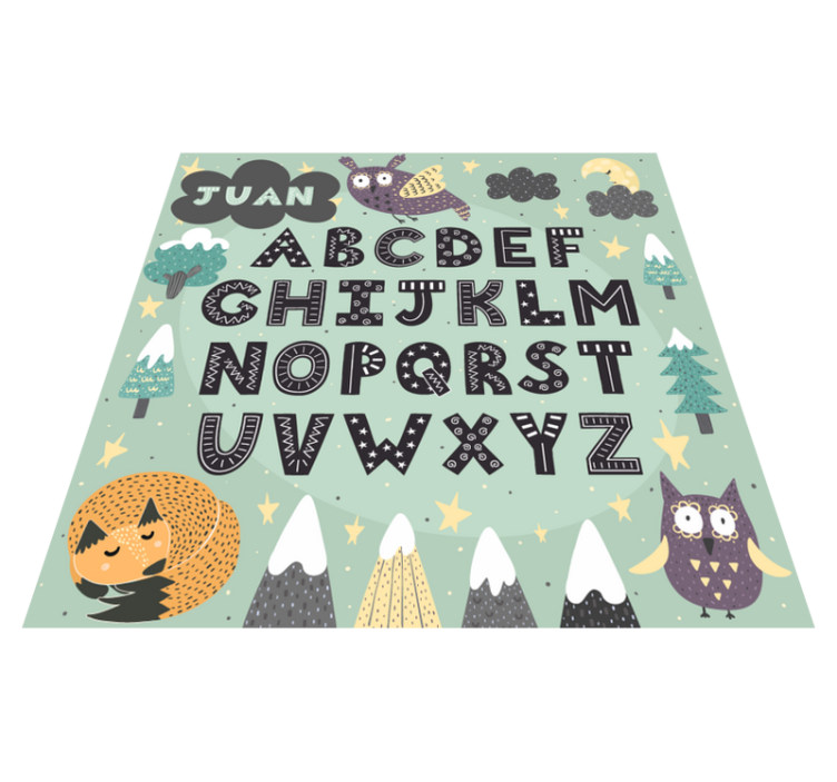Animal Alphabet Vinyl rug with Name - TenStickers