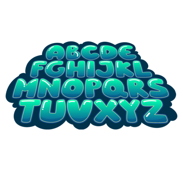 Fabulous alphabet bubbles vinyl rug - TenStickers