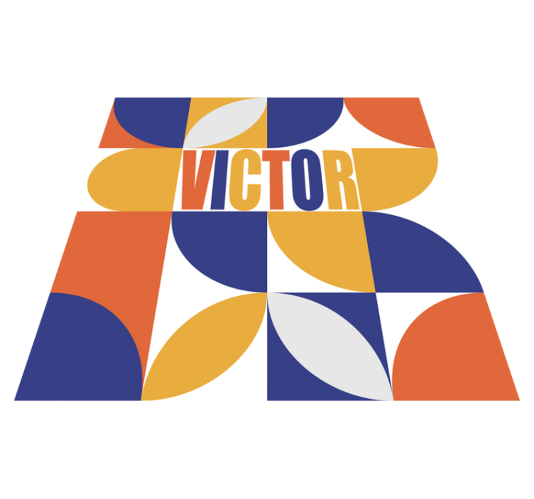 Personalizable geometric minimal vinyl rug - TenStickers