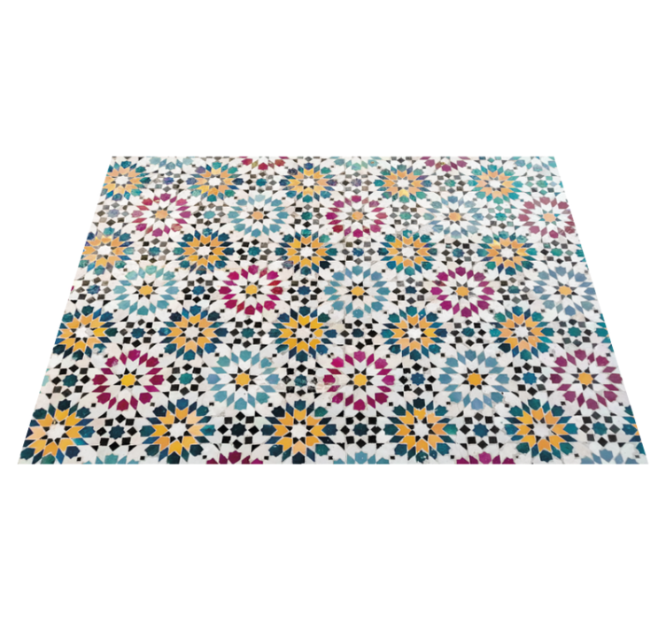 Floral Mosaic flower vinyl rug - TenStickers