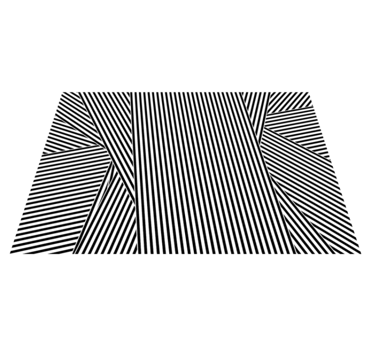 Black and white  stripes vinyl rug - TenStickers