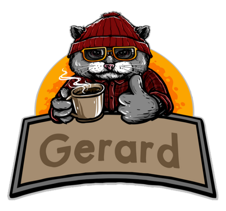 Vintage vinyl rug personnalised cat - TenStickers