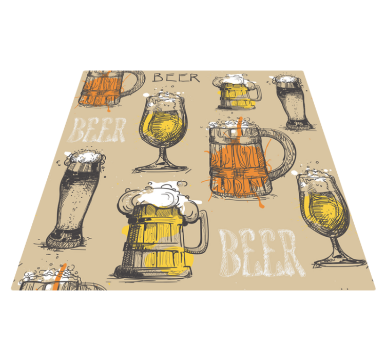 Beverage Illustrations custom vinyl rug - TenStickers