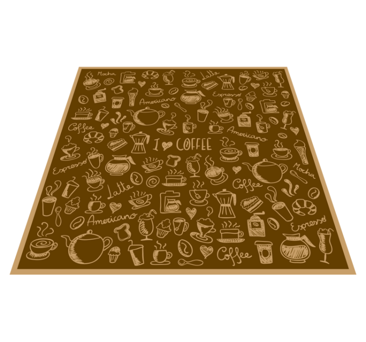 Wonderful coffee vinyl kitchen mat - TenStickers