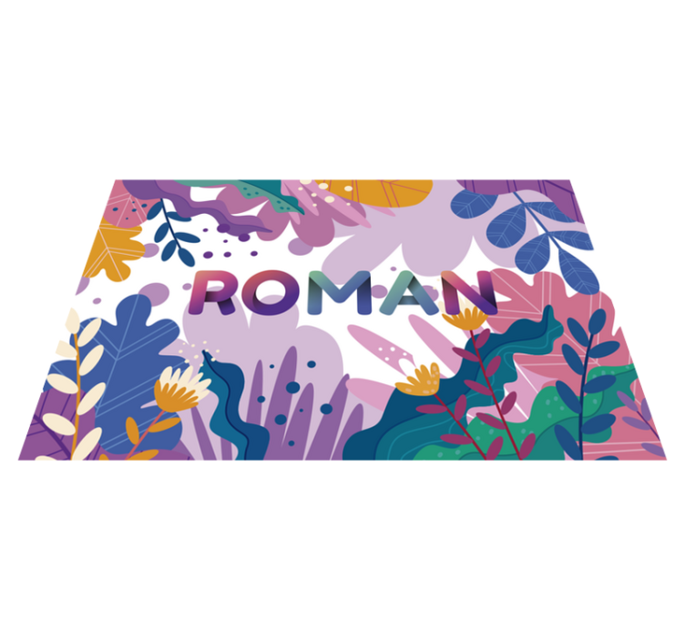 Personalized Botanical custom vinyl rug - TenStickers