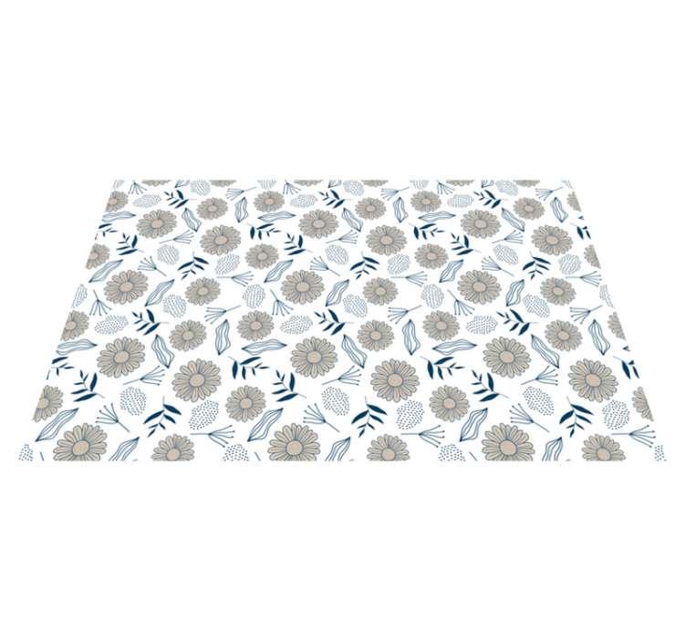 Wonderful beige daisy vinyl bedroom rug - TenStickers