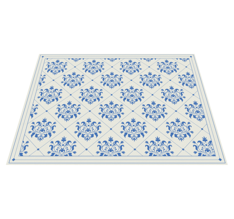 floral ornamental vintage pattern vinyl rug - TenStickers