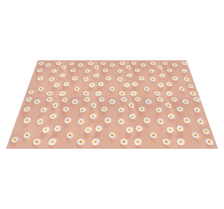 Gorgeous modern daisy pattern vinyl bedroom rug - TenStickers