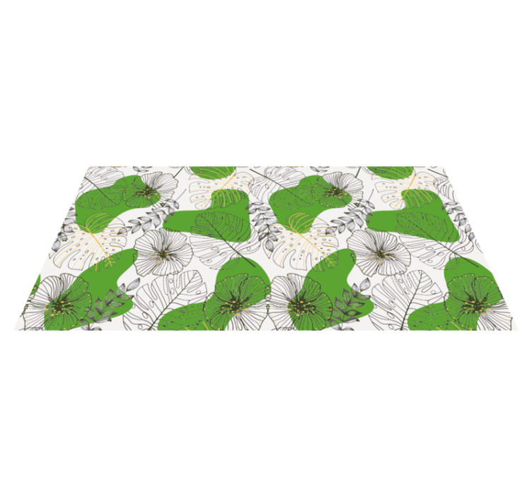 Tropical Monstera flower vinyl rug - TenStickers
