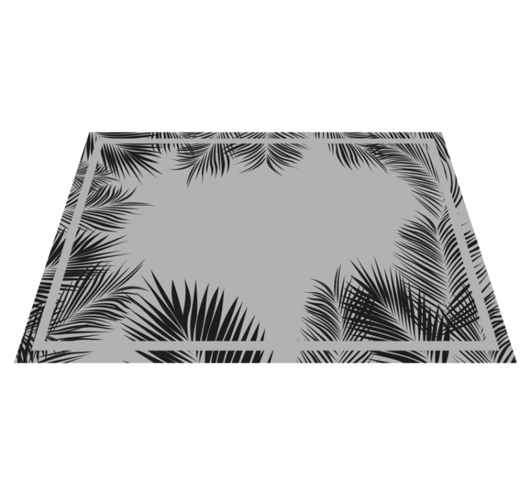 Tropical Palm Silhouette flower vinyl rug - TenStickers
