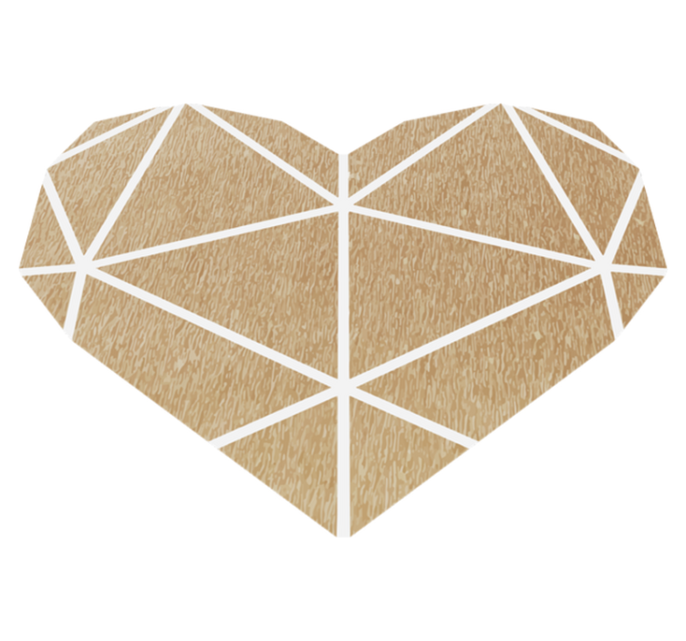 Beige heart geometric vinyl rug - TenStickers