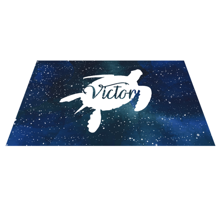 Starry Sea Turtle custom vinyl rug - TenStickers