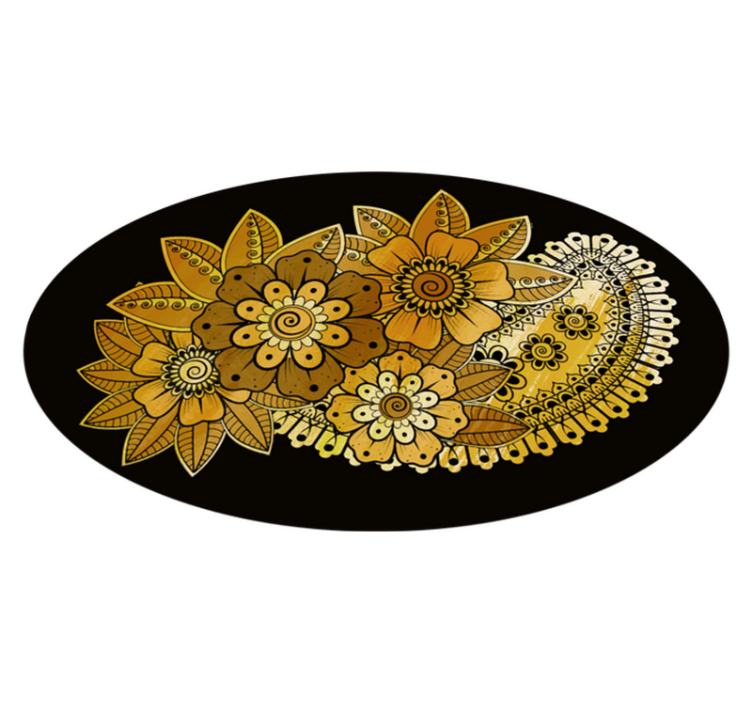 Mandala Detail mandala vinyl rug - TenStickers