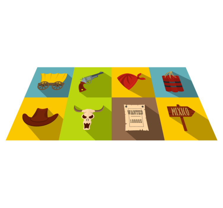 Western Adventure gaming vinyl rug - TenStickers