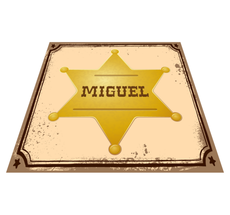 Personalized Sheriff Badge custom vinyl rug - TenStickers