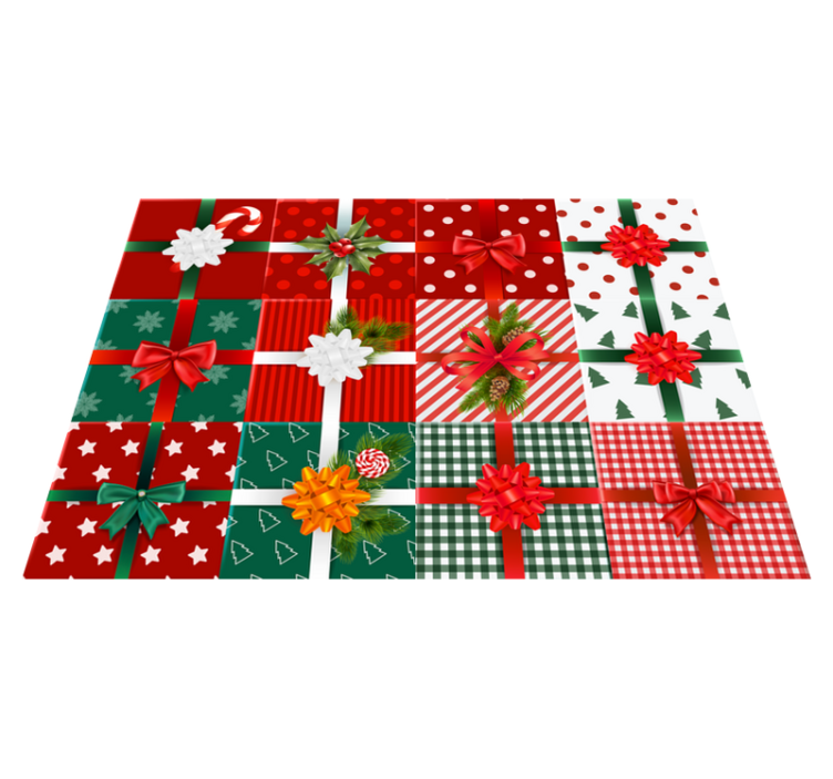Festive Gift Patterns christmas vinyl rug - TenStickers