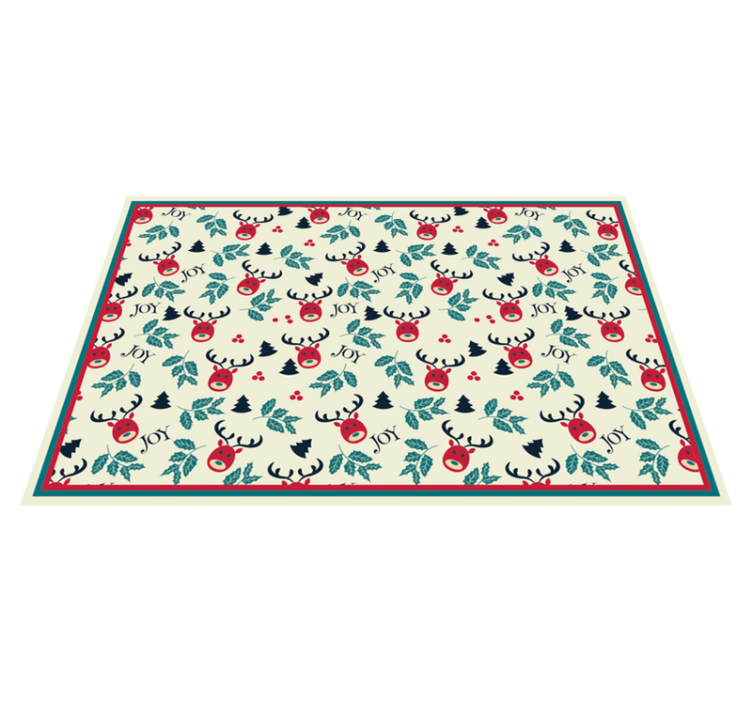 Joy and reindeer vinyl bedroom rug - TenStickers