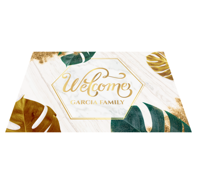personalisable welcome marble personalised mat - TenStickers
