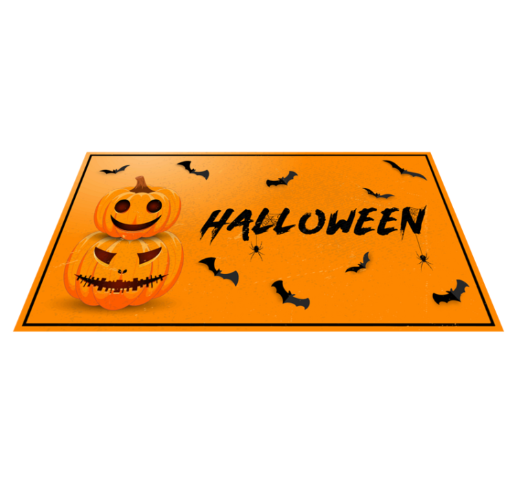 Halloween Pumpkin Bat halloween rugs - TenStickers
