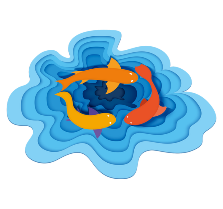 Aquatic Koi Pattern animal vinyl rug - TenStickers