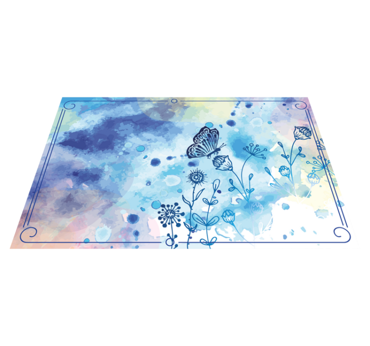 Floral Watercolor Elegance flower vinyl rug - TenStickers