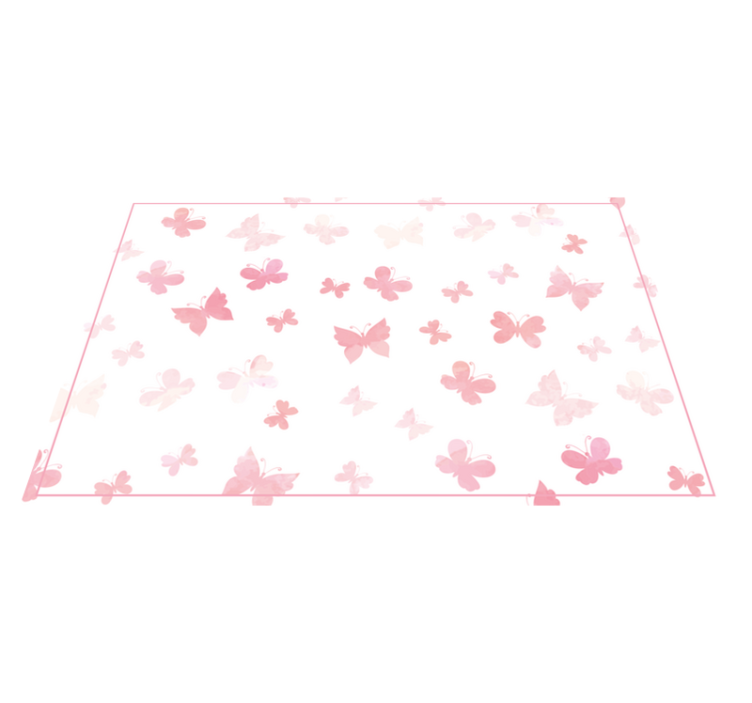 Pink butterflies pink rug - TenStickers