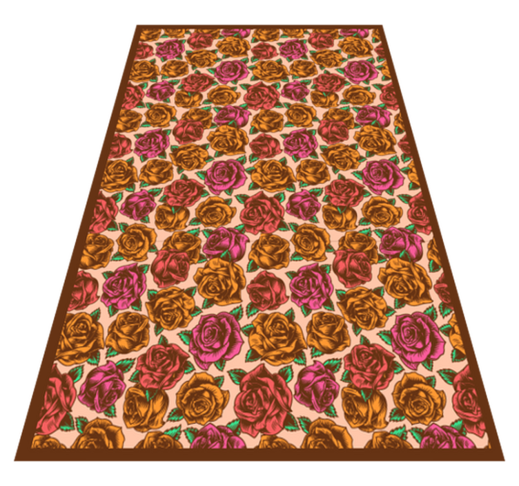 Rose Patterned flower vinyl rug - TenStickers