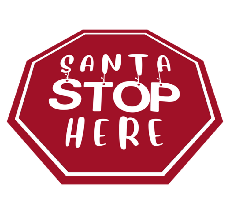 Santa stop here christmas sticker - TenStickers