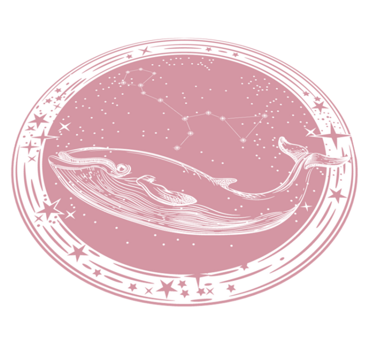 Whale Constellation Circle star vinyl rug - TenStickers