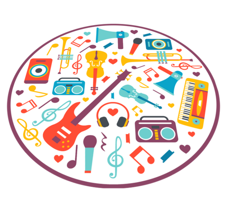 Musical instruments teen vinyl rug - TenStickers