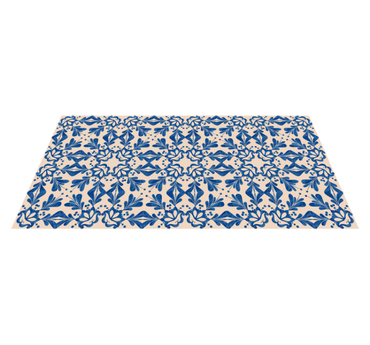 Floral Mosaic Elegance flower vinyl rug - TenStickers