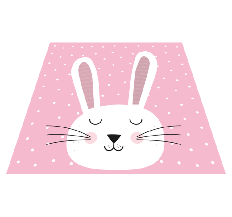 Cute pink bunny kids vinyl rug - TenStickers