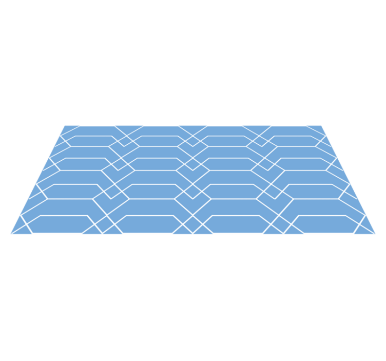 Geometric Blue Lines geometric vinyl rug - TenStickers