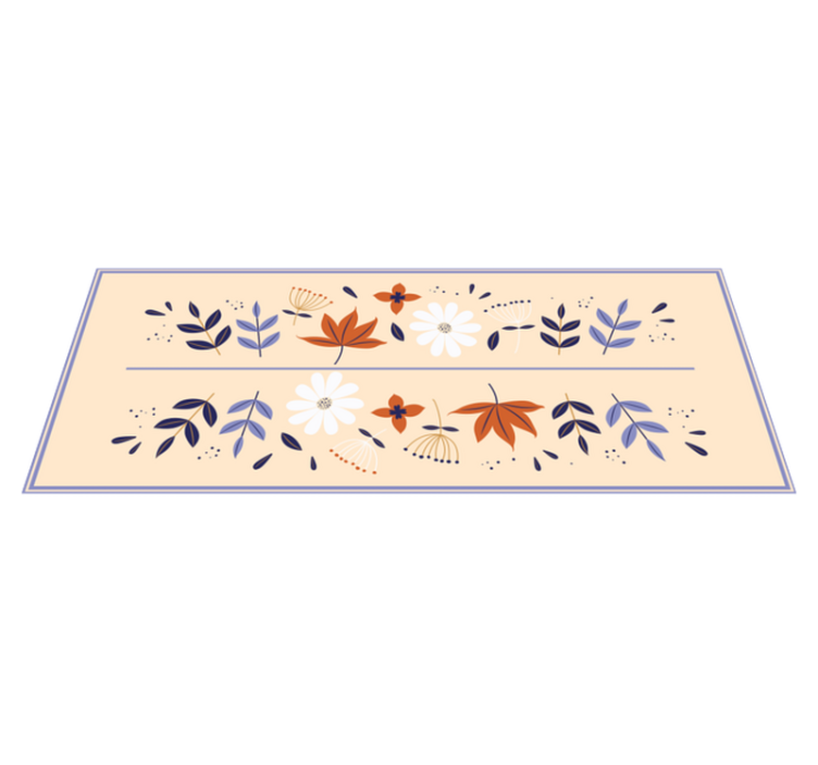 Botanical Motif Ensemble flower vinyl rug - TenStickers