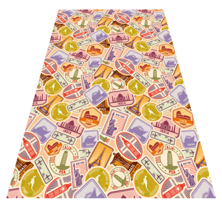 Travel Stickers world map rug - TenStickers