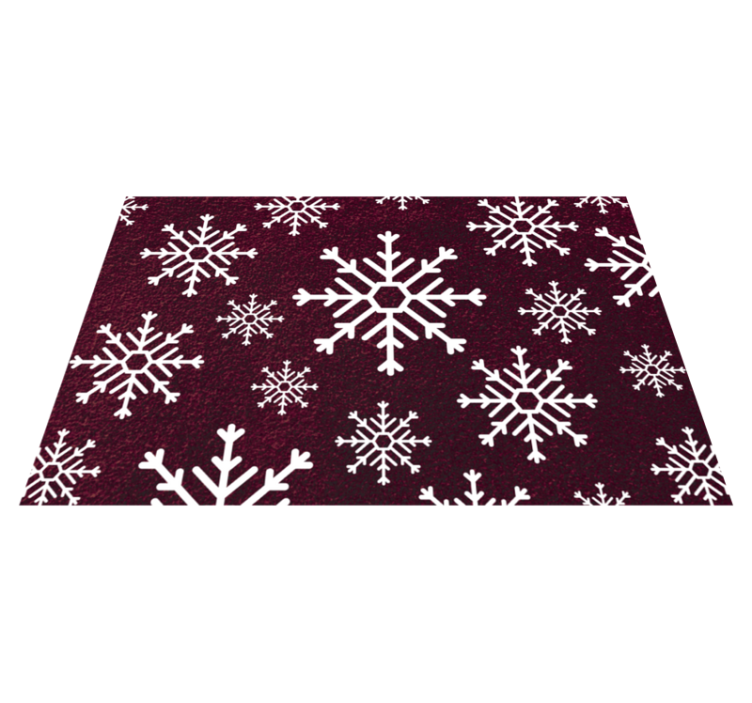 Red and White Snowflakes Christmas vinyl rug - TenStickers