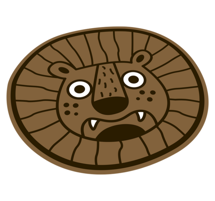 vinyl rug lion for kids animal rug - TenStickers