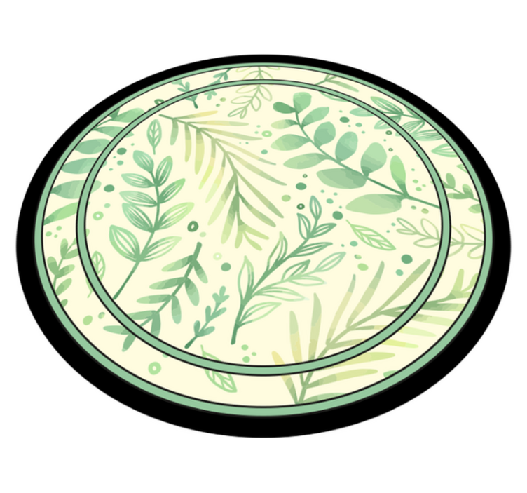 circle leaves floral vinyl rug - TenStickers