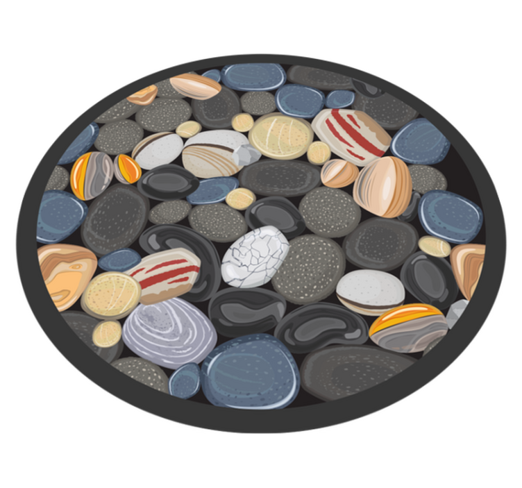 round stones stone floor tiles - TenStickers