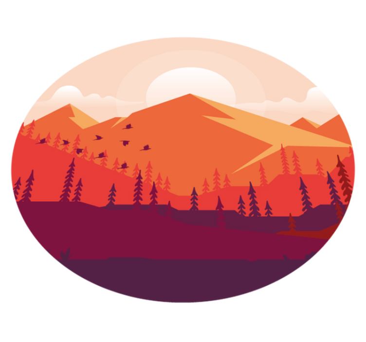 Sunset in the mountais nature vinyl rug - TenStickers