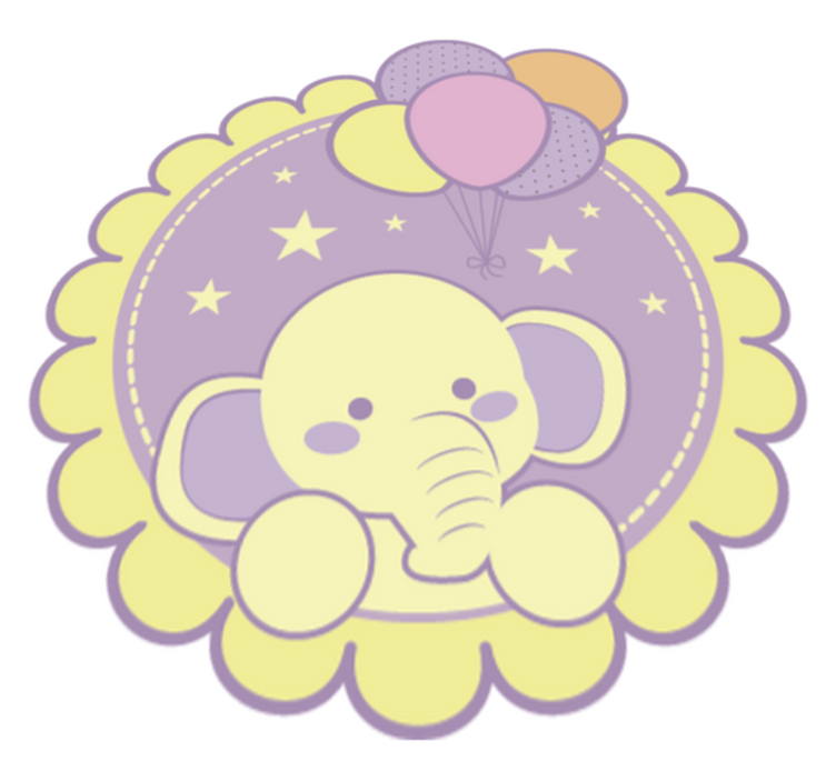 Elephant Balloons kids vinyl rug - TenStickers