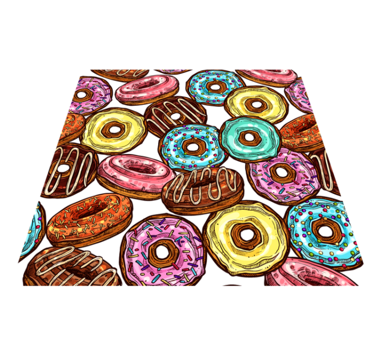 donuts background square vinyl rug - TenStickers