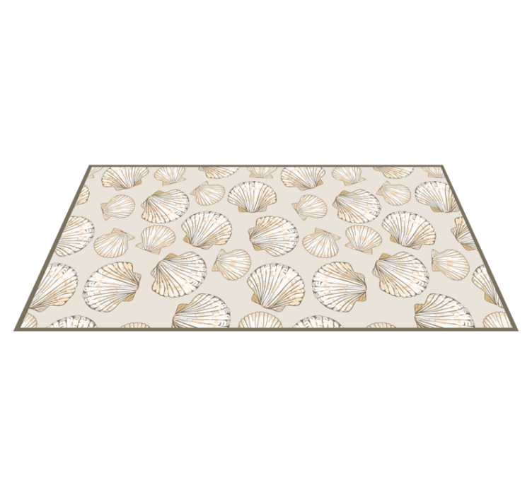 Gilded Seashells flower vinyl rug - TenStickers