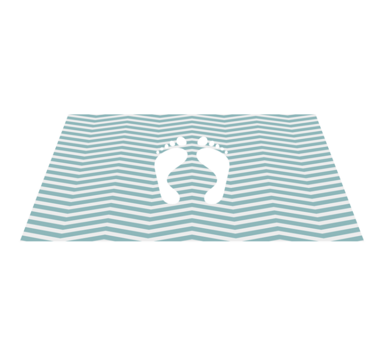 Striped Footprint stripes vinyl rug - TenStickers