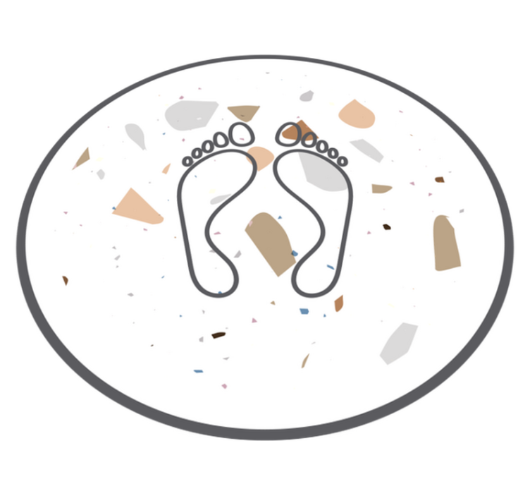 terrazzo footprints bathroom flooring - TenStickers