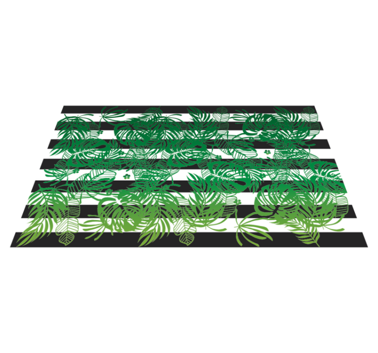 Tropical Leaf Patterns floral vinyl rug - TenStickers