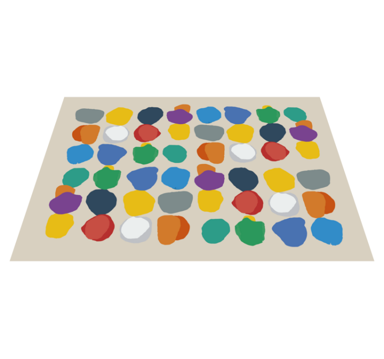 Colorful Pebble Shapes geometric vinyl rug - TenStickers