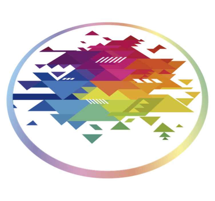 Colorful Geometric Shapes geometric vinyl rug - TenStickers